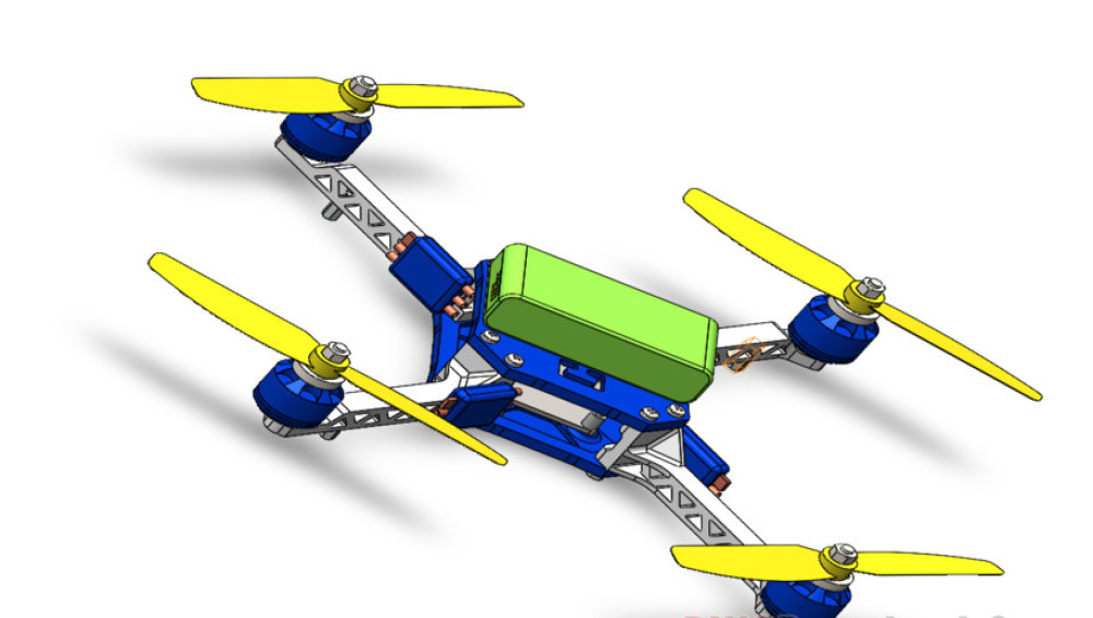دانلود فایل اتوکد سه‌بعدی و اسمبلی کامل پهپاد مسابقه‌ای (Racing Drone) با فرمت DWG