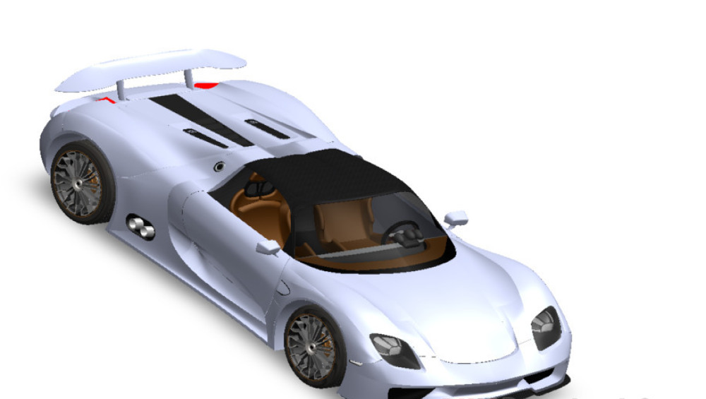 دانلود فایل اتوکد مدل سه‌بعدی پورشه 918 با فرمت DWG | فایل CAD خودرو Porsche 918 برای AutoCAD