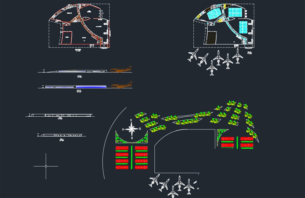 دانلود مجموعه نقشه‌های اتوکد فرودگاه (Airport DWG Drawings)