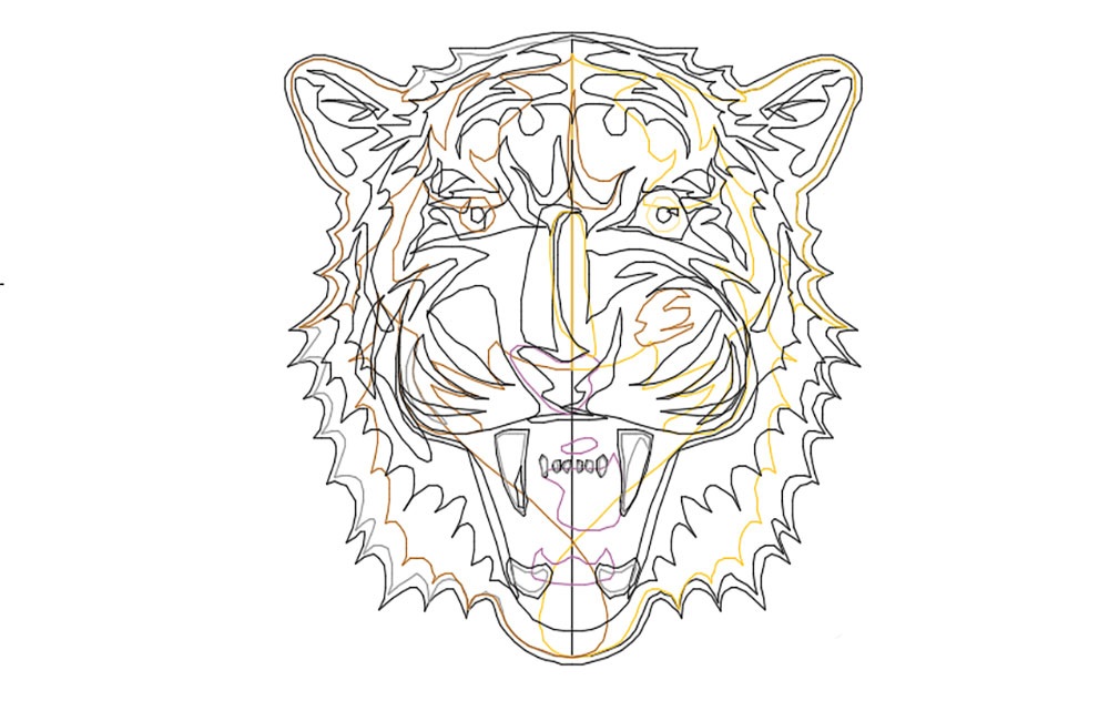 دانلود بلوک اتوکد چهره ببر (Tiger Face AutoCAD Block)