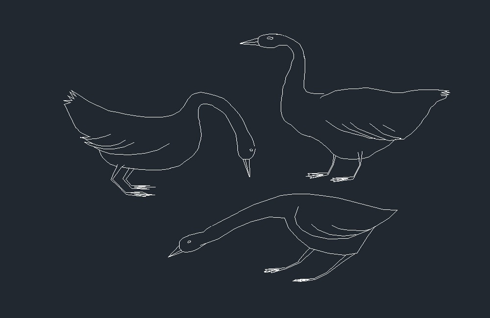 دانلود بلوک اتوکد غاز (Goose DWG Drawing AutoCAD Block)