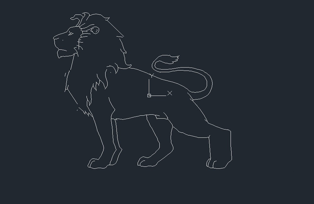 دانلود بلوک اتوکد شیر (Lion DWG Drawing AutoCAD Block)