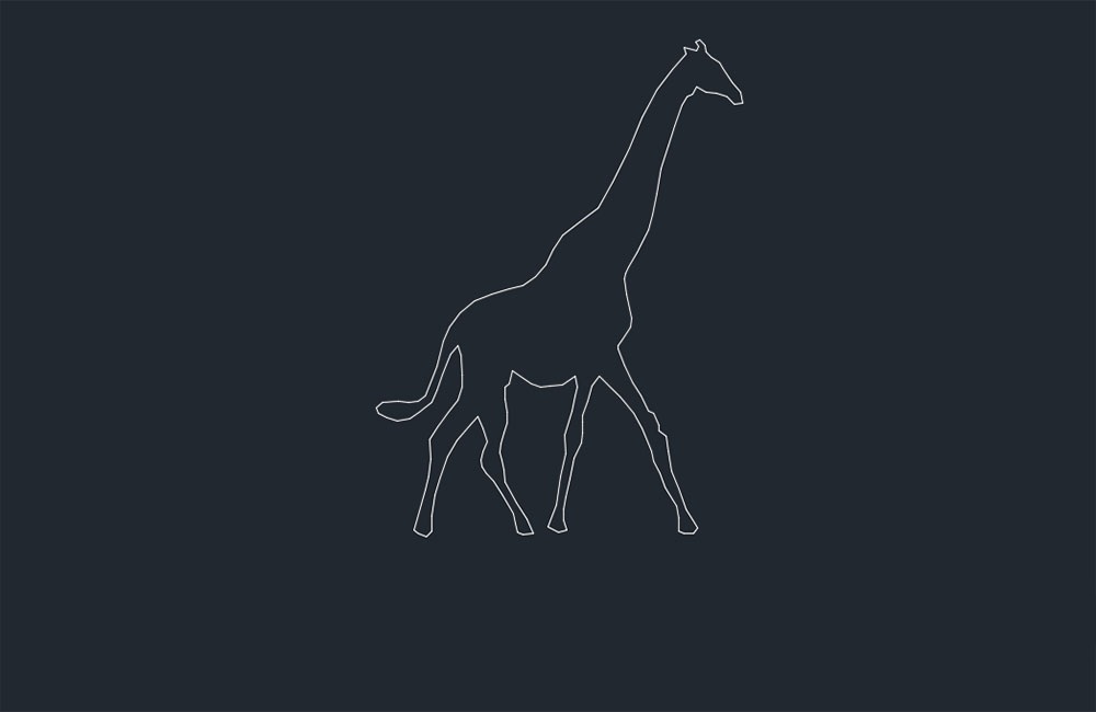 دانلود بلوک اتوکد زرافه (Giraffe AutoCAD Drawing DWG)