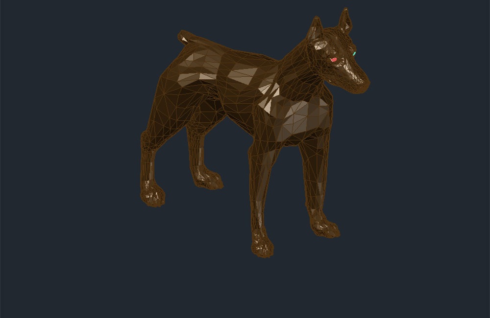 دانلود بلوک اتوکد سگ دوبرمن (Doberman Dog AutoCAD Drawing DWG)