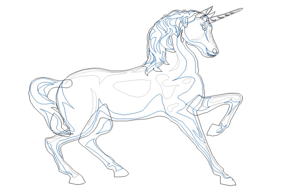دانلود بلوک اتوکد اسب تک‌شاخ (Unicorn Horse DWG AutoCAD Block)