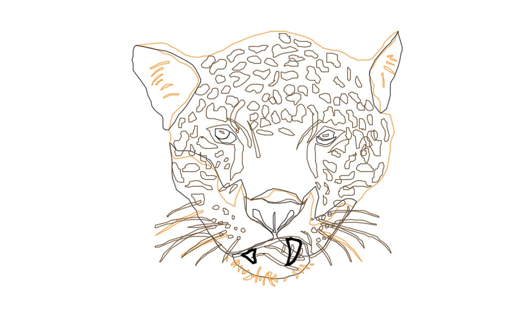 دانلود بلوک اتوکد چهره ببر (Tiger Face DWG AutoCAD Block)