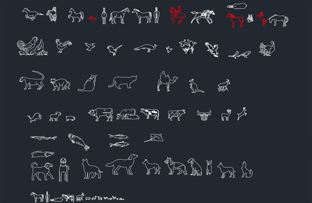 دانلود مجموعه بلوک‌های حیوانات اتوکد (Animals CAD Blocks DWG Download)