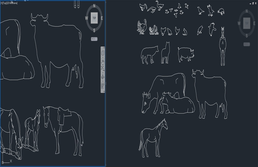 دانلود ست کامل بلوک‌های حیوانات اتوکد (Animals CAD Blocks Set DWG Download)