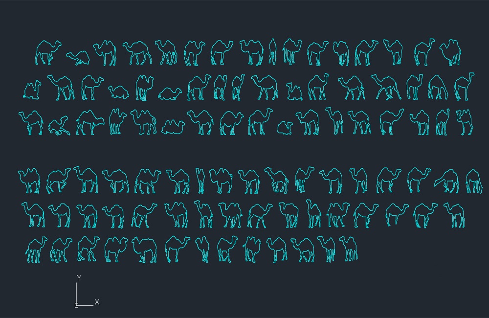 دانلود ست بلوک‌های شتر اتوکد (Camels CAD Blocks DWG Download)