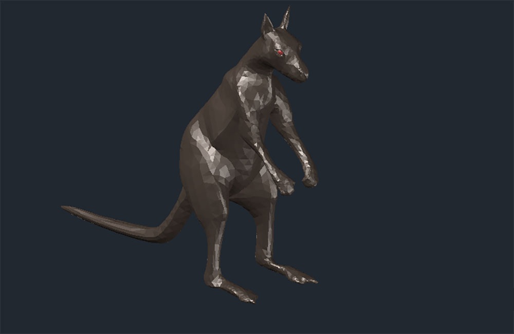 دانلود مدل سه‌بعدی کانگورو اتوکد (Kangaroo 3D DWG Drawing)