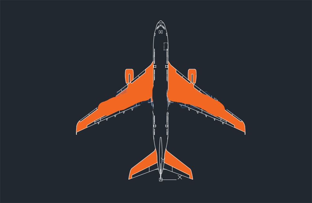 دانلود فایل اتوکد ایرباس A380 DWG | Airbus A380 CAD Drawing