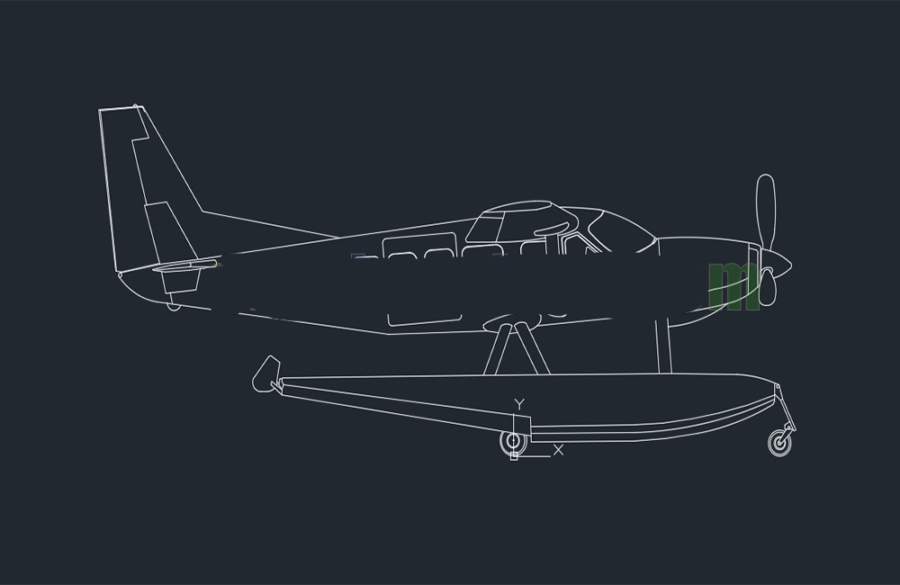 دانلود فایل اتوکد هواپیمای آب‌نشین DWG | Seaplane DWG Download