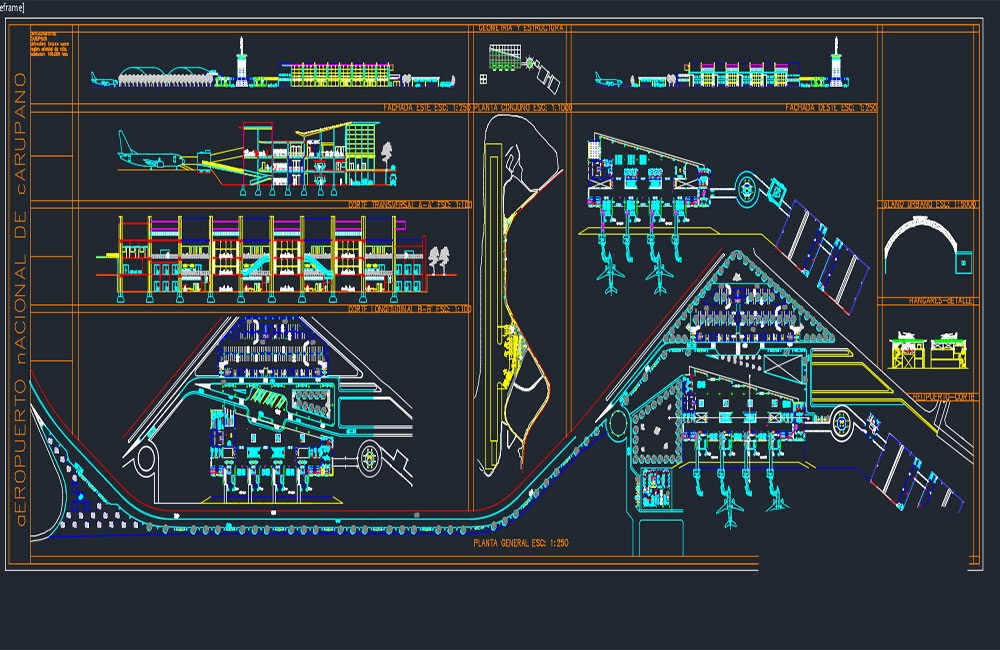 دانلود فایل معماری پروژه‌های فرودگاه بین‌المللی DWG اتوکد | International Airport Projects