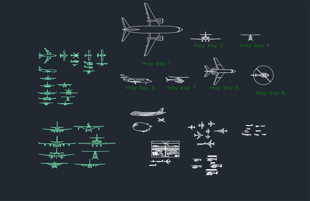 دانلود بلوک‌های اتوکد هواپیما DWG | Aircraft CAD Blocks Download