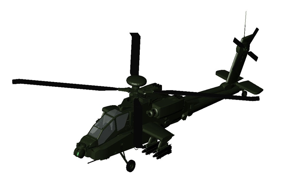 دانلود مدل سه‌بعدی هلیکوپتر آپاچی لانگبو DWG | Apache Longbow Helicopter 3D Model