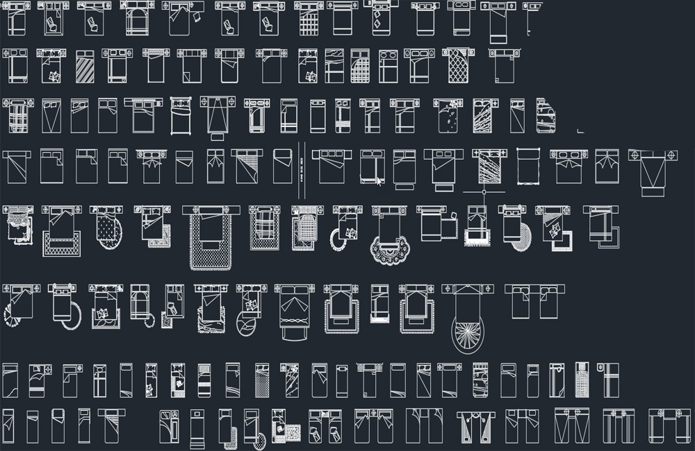 دانلود بلوک‌های اتوکد تخت خواب DWG | Beds CAD Blocks Download AutoCAD