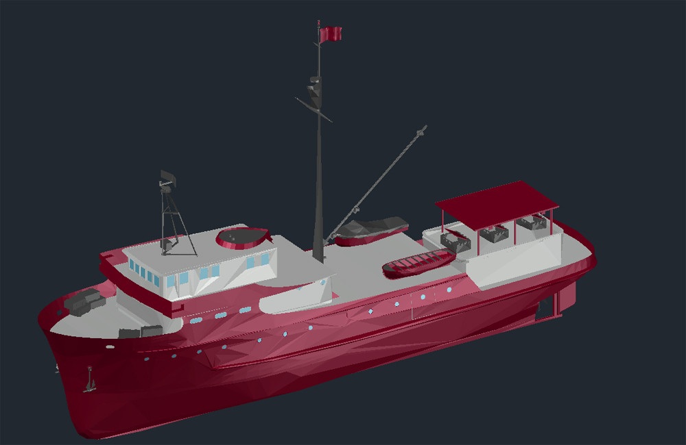 دانلود مدل قایق سه‌بعدی DWG | Boat 3D DWG Model AutoCAD