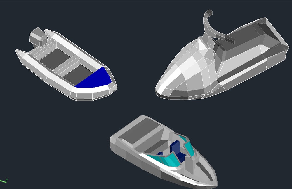 دانلود بلوک‌های قایق سه‌بعدی CAD | 3D Boats CAD Blocks DWG