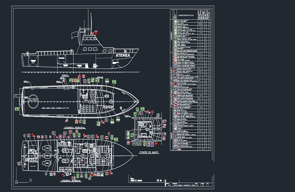 دانلود نقشه کشتی نجات Salvamento 33 متری DWG | Rescue Ship Salvamento 33 Meter AutoCAD Drawing