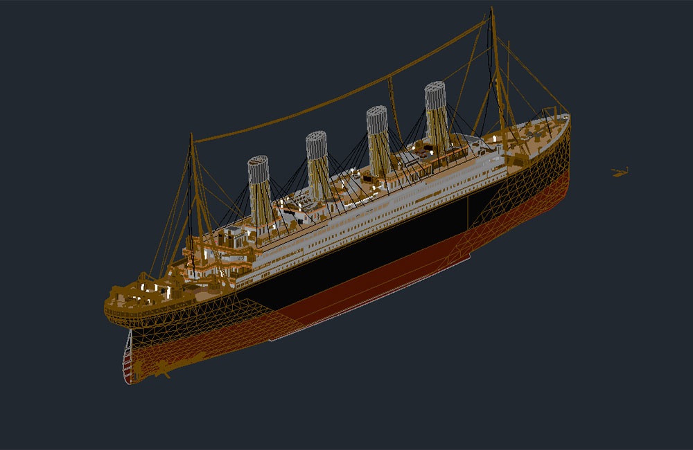 دانلود نقشه‌های سه‌بعدی کشتی تایتانیک DWG | Titanic 3D Drawings AutoCAD Model