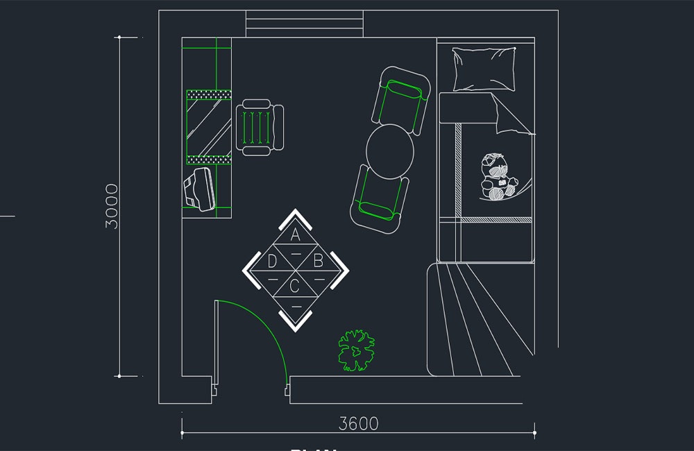دانلود پلان اتاق خواب کودک DWG | Children Bedroom Plan AutoCAD