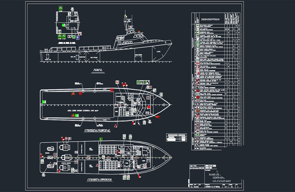 دانلود نقشه قایق Venus DWG | Venus Boat AutoCAD Drawing