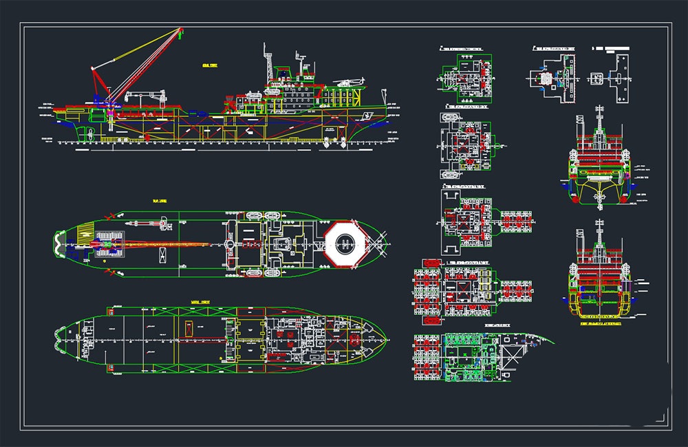 دانلود نقشه دیتیل کشتی ماهیگیری DWG | Fishing Ship Detail AutoCAD Download