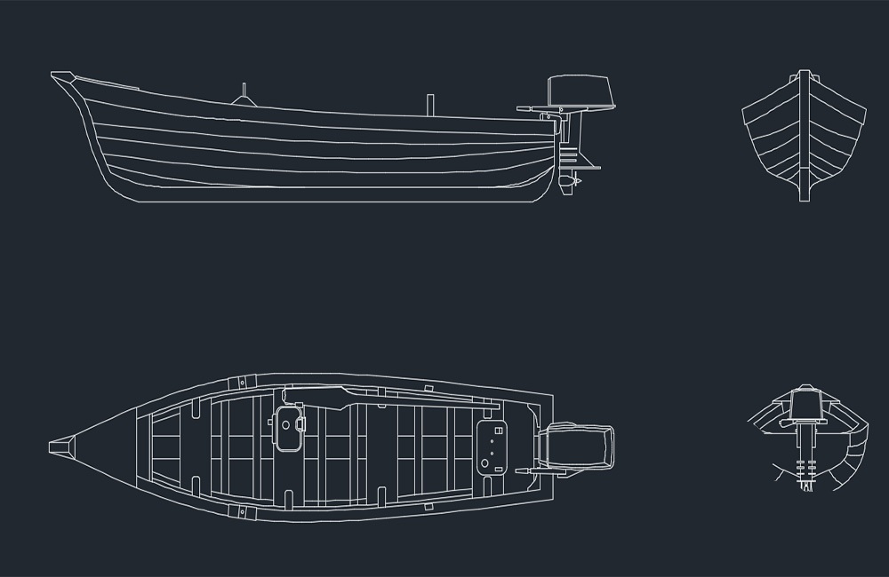 دانلود نقشه دیتیل موتوربوت DWG | Motorboat Detail Drawings AutoCAD Download