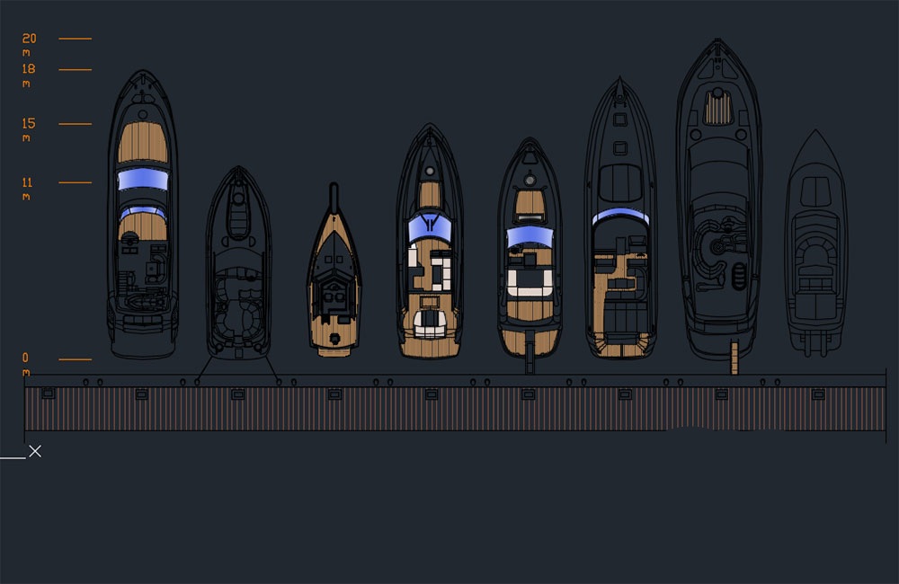 دانلود بلوک‌های CAD سوپریات DWG | Super Yachts CAD Blocks Drawings