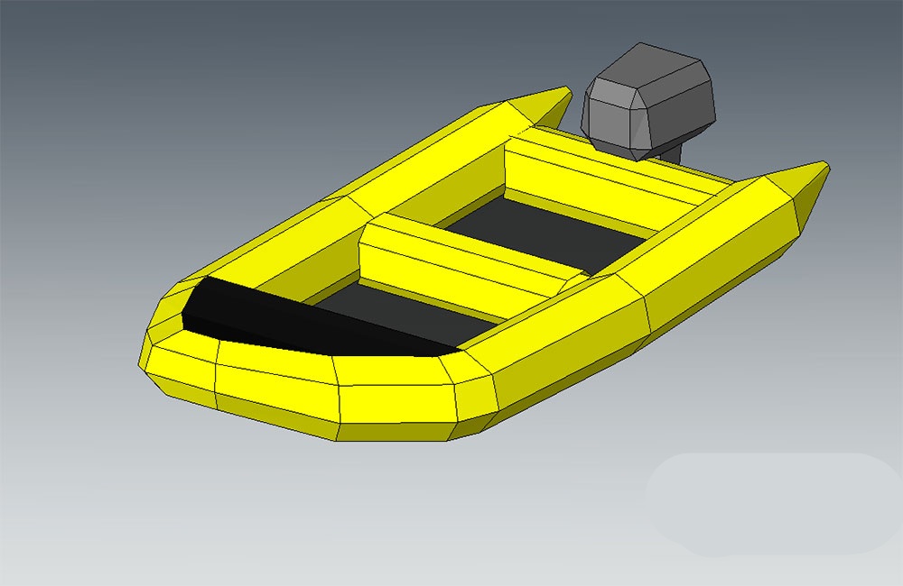دانلود مدل سه‌بعدی قایق بادی Revit | Rubber Boat Revit 3D Model