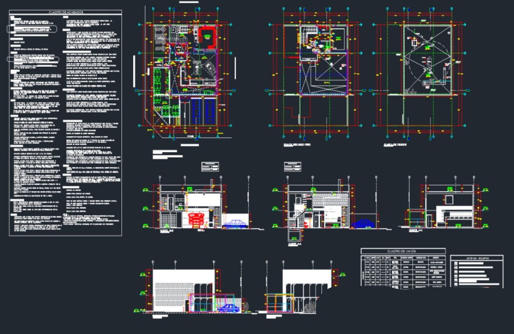 دانلود فایل معماری ساختمان تجاری دو طبقه DWG | پروژه کامل اتوکد Two Storey Shop Building
