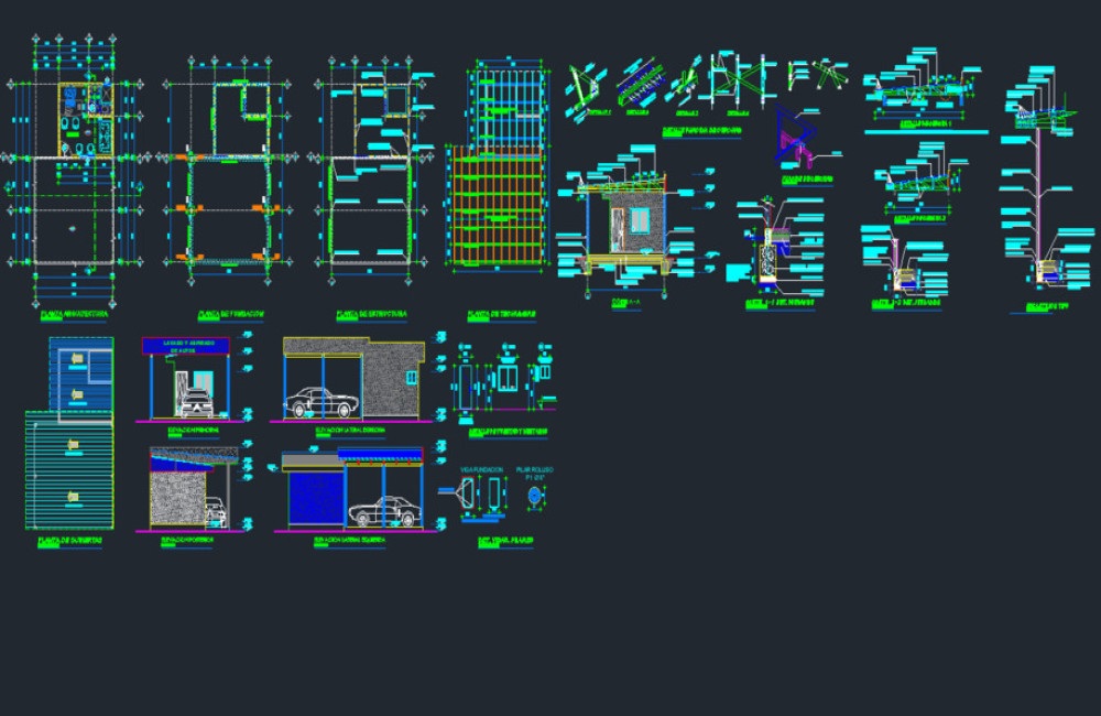 دانلود فایل معماری ساختمان کارواش DWG | پروژه کامل اتوکد Car Wash Building Architectural Project