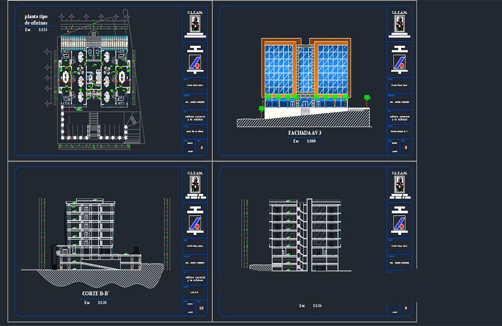 دانلود پروژه پارکینگ و ساختمان اداری طبقه اول DWG | 1st Parking and Office Building Project