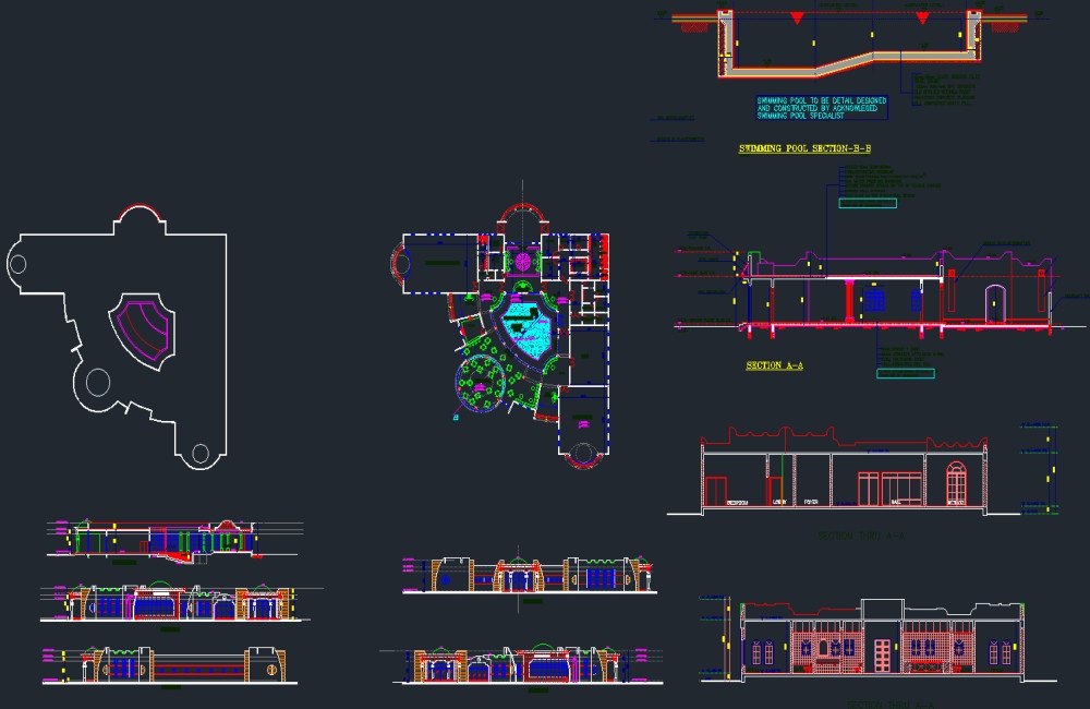 دانلود نقشه کلاب هاوس DWG | Club House Architectural Drawing