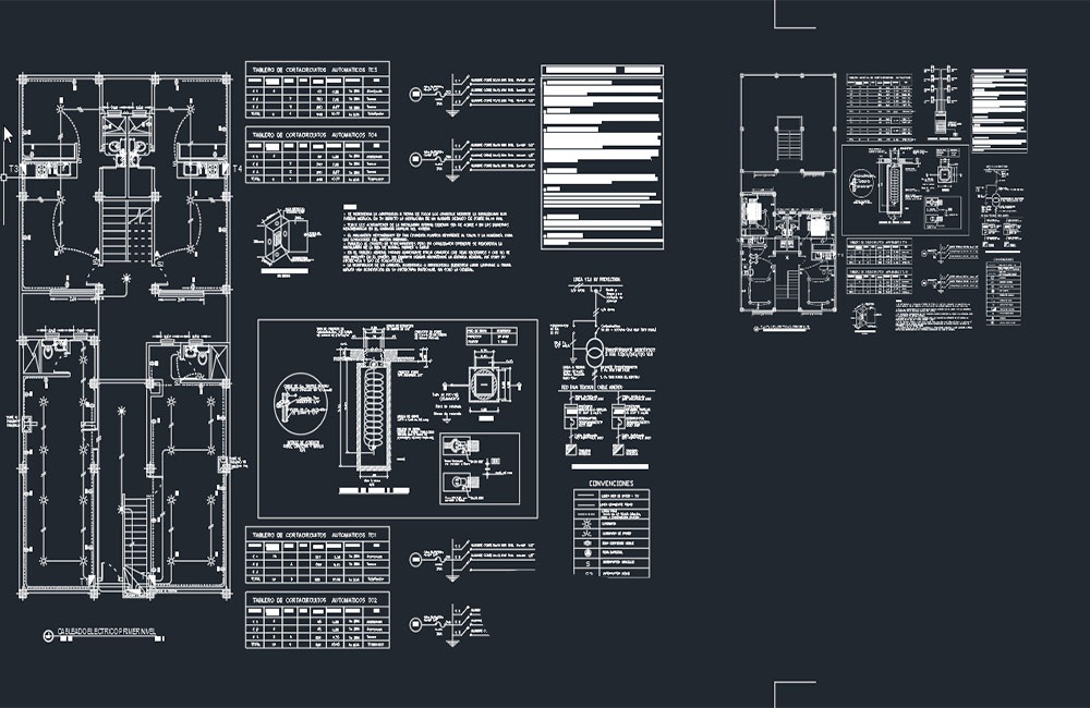 دانلود نقشه برق آپارتمان استودیویی DWG | Studio Apartment Electrical Plan