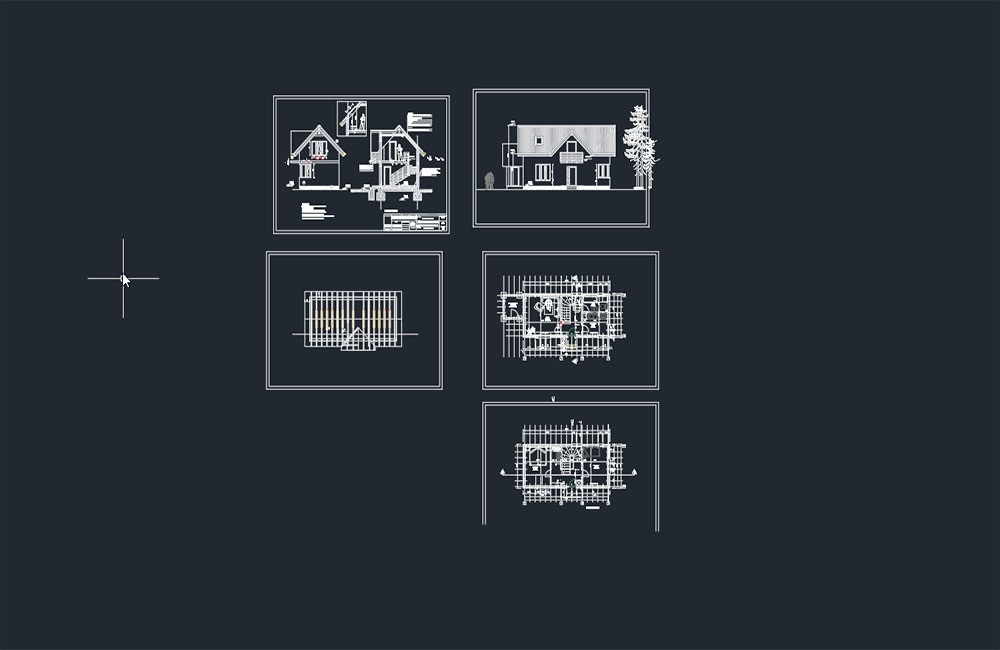 دانلود نقشه خانه چوبی DWG | Wood House Drawing Project