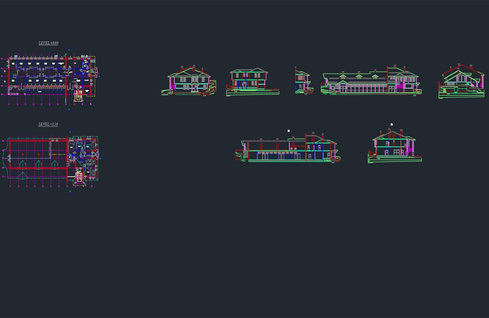 دانلود نقشه اصطبل 12 اسبه DWG | Stable for 12 Horses Drawing Project