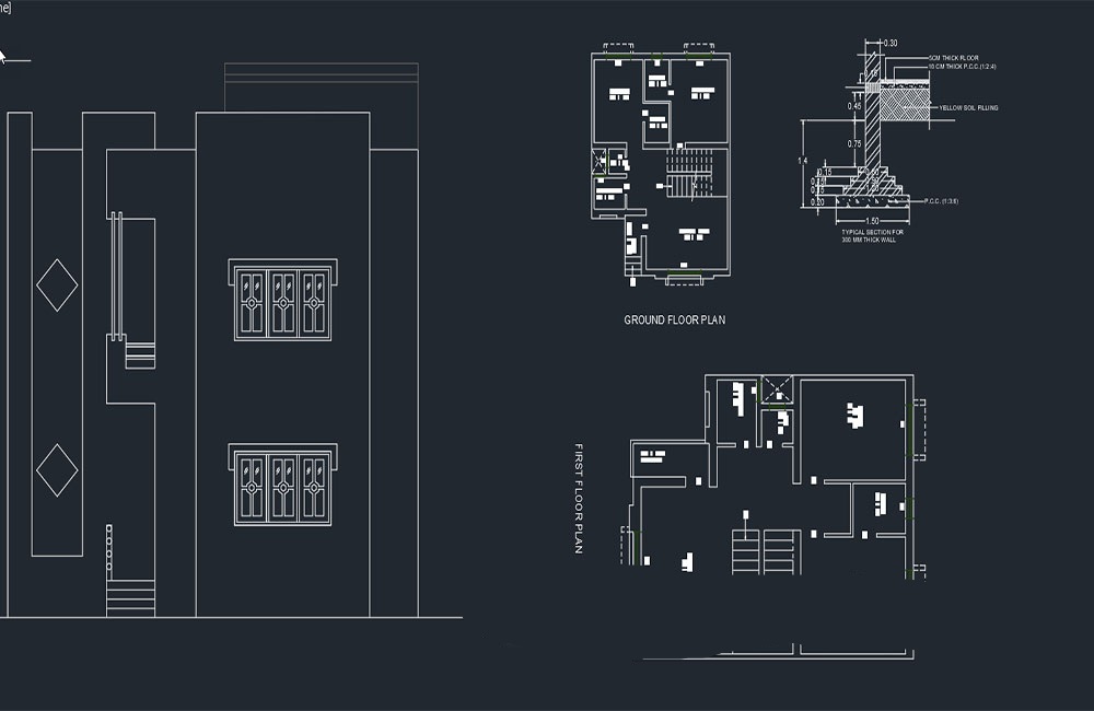 دانلود نقشه خانه در حال ساخت DWG | Construction House Drawing File
