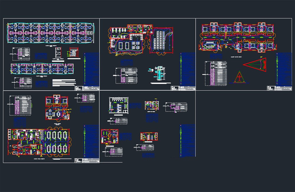 دانلود پروژه معماری و برق کمپ و مرکز سلامت DWG | Camp & Health Center Architectural Electrical Project