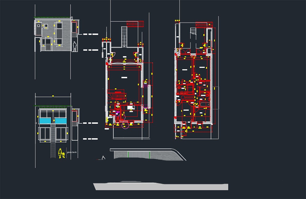 دانلود نقشه معماری خانه کوچک DWG | Mini House Architecture Project