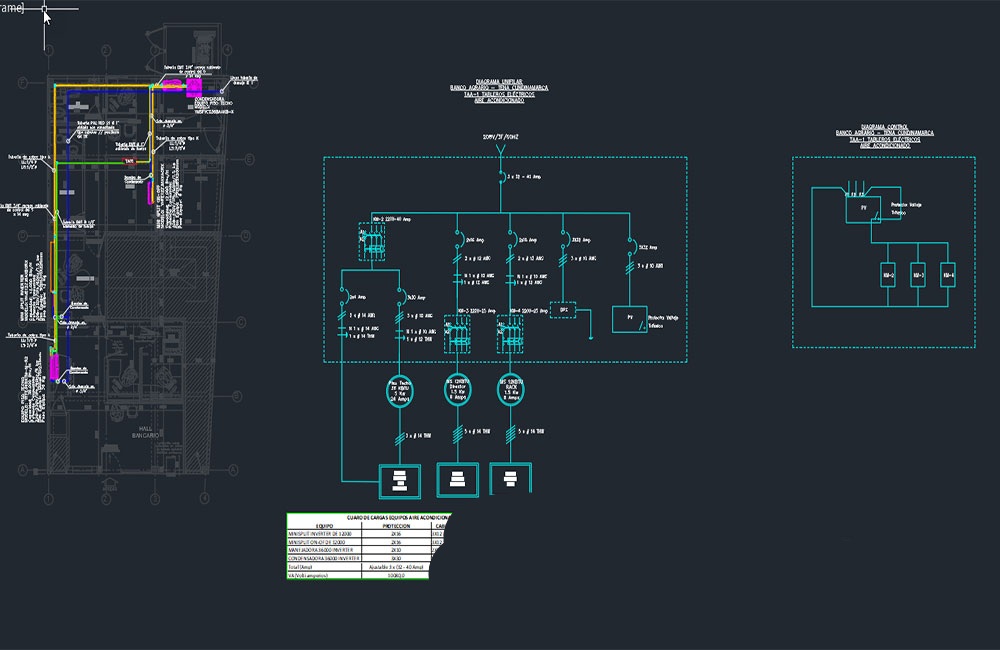 دانلود نقشه تک‌خطی برق (Single-Line Diagram) DWG | Electrical Plant Single-Line Plan