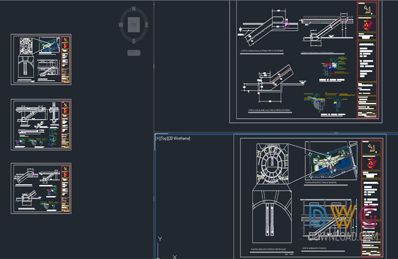 دانلود فایل اتوکد پروژه پله برقی DWG برای AutoCAD