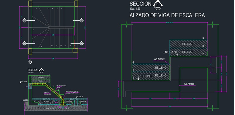 دانلود فایل اتوکد جزئیات نردبان با فرمت DWG برای نرم‌افزار اتوکد
