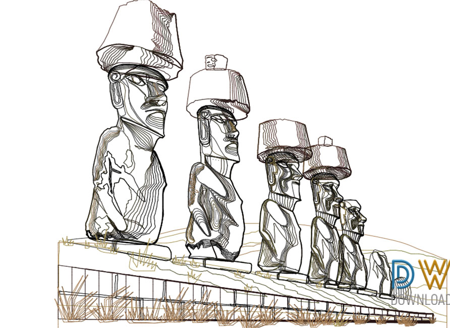 دانلود طرح اتوکد جزیره ایستر (Easter Island Dwg) برای AutoCAD