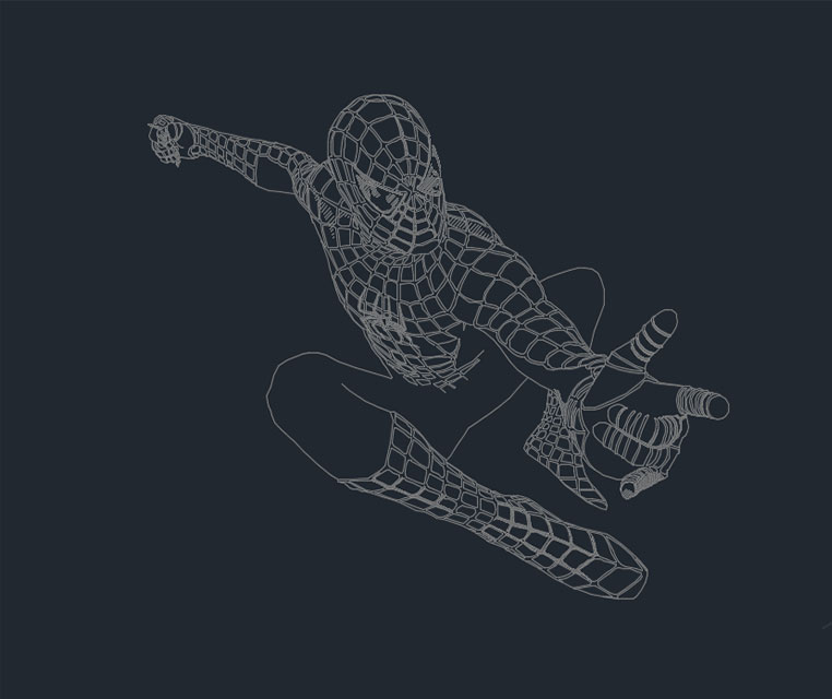 دانلود طرح اتوکد مرد عنکبوتی (Spider-Man Dwg) برای AutoCAD