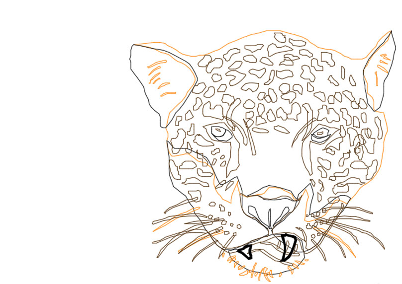 دانلود طرح اتوکد صورت ببر (Tiger Face Dwg) برای AutoCAD