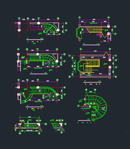 دانلود فایل نقشه اتوکد جزئیات پله ویلا | Villa Staircase Detail Drawing DWG