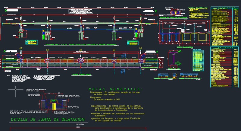 دانلود فایل نقشه اتوکد پروژه طراحی پل سواره‌رو | Vehicular Bridge Design Project