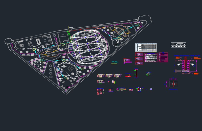 دانلود فایل نقشه اتوکد تأسیسات برقی پارک | Electrical Installations Of Park
