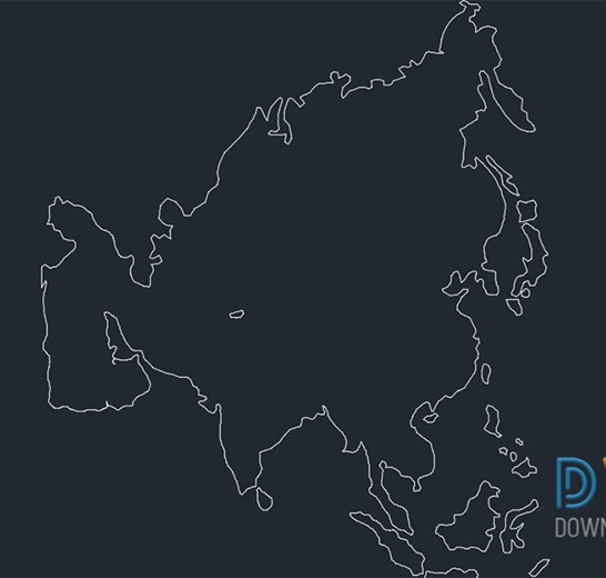 دانلود فایل نقشه اتوکد قاره آسیا | Asian Continent Map DWG